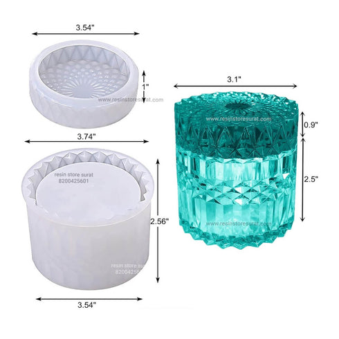 Diamond cut Jar Mould | Diamond cut Designer Box mould